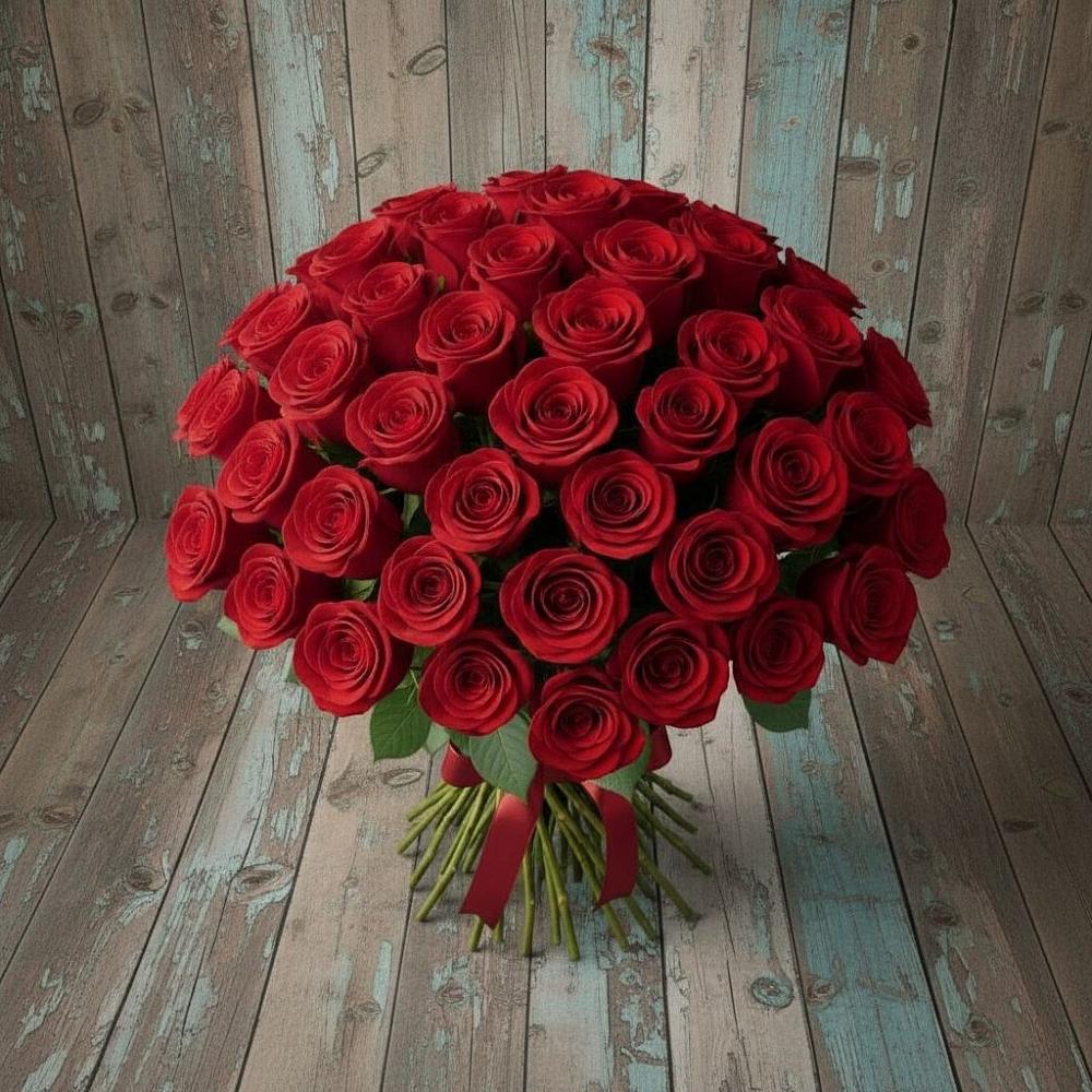 Букет 55 Красных роз Фридом в Пригородный Оренбургский район