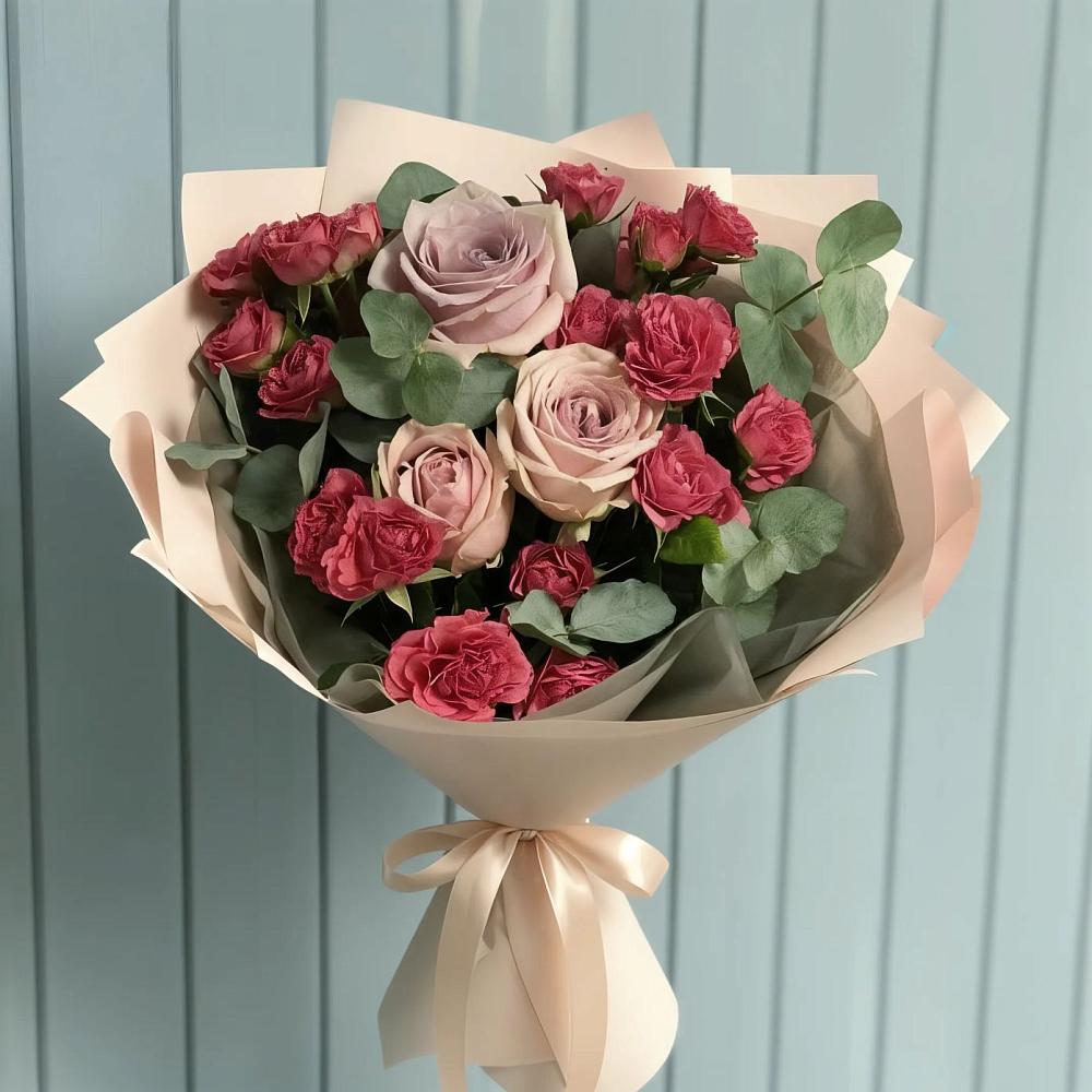 Букет цветов из: Гвоздики и Розы в Пригородный Оренбургский район