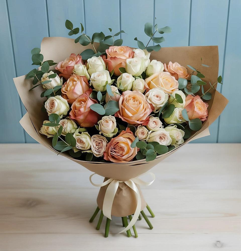 Букет цветов из: Альстромерии и Розы в Пригородный Оренбургский район