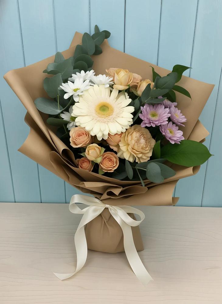 Букет цветов из: Герберы и Хризантемы в Пригородный Оренбургский район