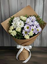 Букет цветов из:  Хризантемы и Розы в Пригородный Оренбургский район