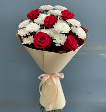 Букет цветов из:  Розы и Хризантемы в Пригородный Оренбургский район