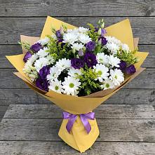 Букет цветов из:  Ирисы, Хризантемы и Ромашки в Пригородный Оренбургский район