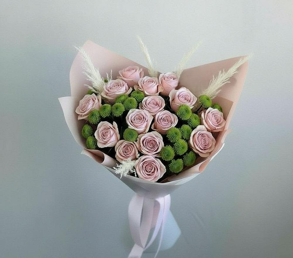 Букет цветов из: Розы и Хризантемы в Пригородный Оренбургский район