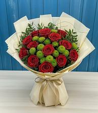 Букет цветов из:  Розы и Хризантемы #REPLACE_PRED# Пригородный Оренбургский район