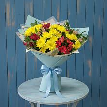 Букет цветов из:  Альстромерии и Хризантемы в Пригородный Оренбургский район